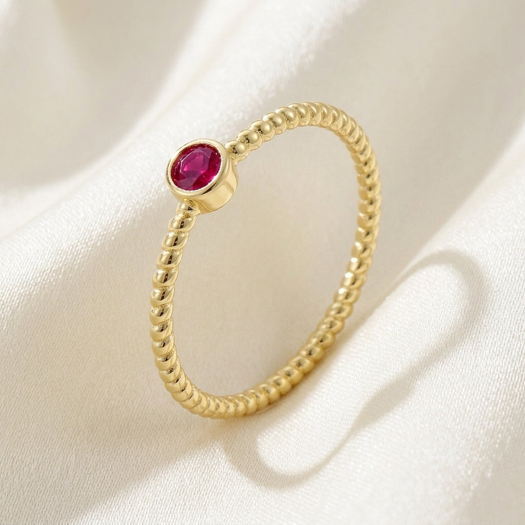 Twisted Birthstone Ring