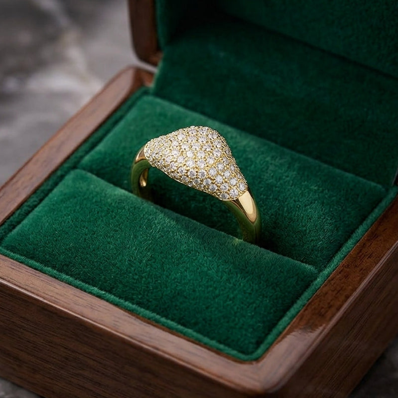 Pave Diamond Signet Ring