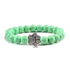 Beaded Paw Bracelet – Natural Stone Design