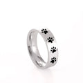 Handcrafted Paw Print Ring In Stainless Steel