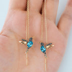 Hummingbird Enamel And Zirconia Earrings
