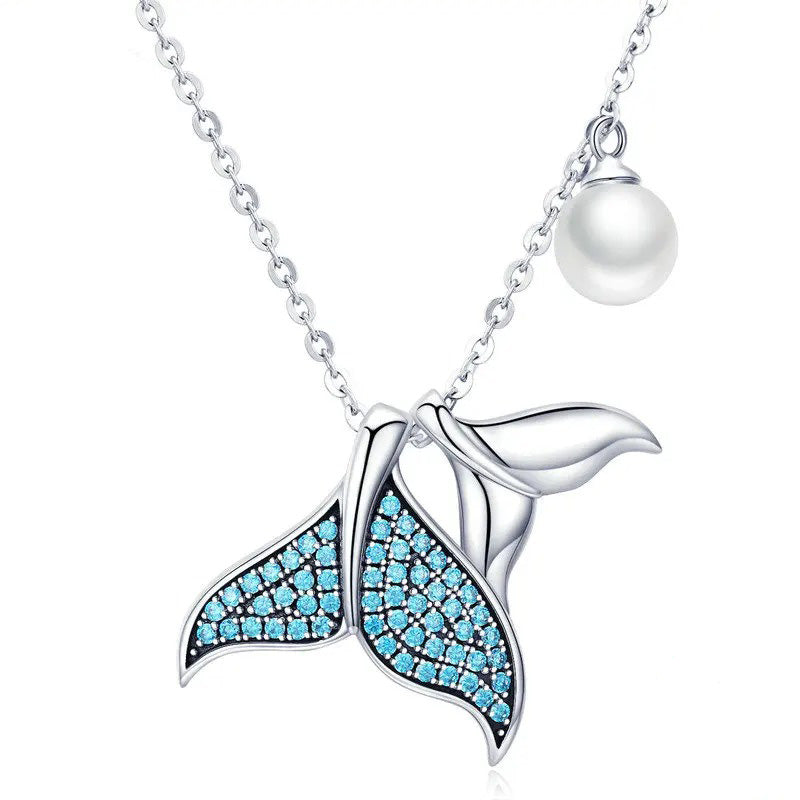 Whale Tail Pearl Ocean Necklace