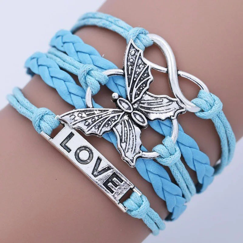 Vintage Love Butterfly Leather Bracelet