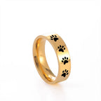 Handcrafted Paw Print Ring In Stainless Steel