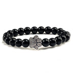 Beaded Paw Bracelet – Natural Stone Design