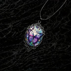 Butterfly Pendant Necklace With Purple Crystal