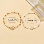 Ocean Dreams Starfish & Turtle Anklet Set