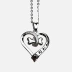 Dog Paw And Heart Necklace In Stainless Steel