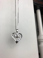 Dog Paw And Heart Necklace In Stainless Steel