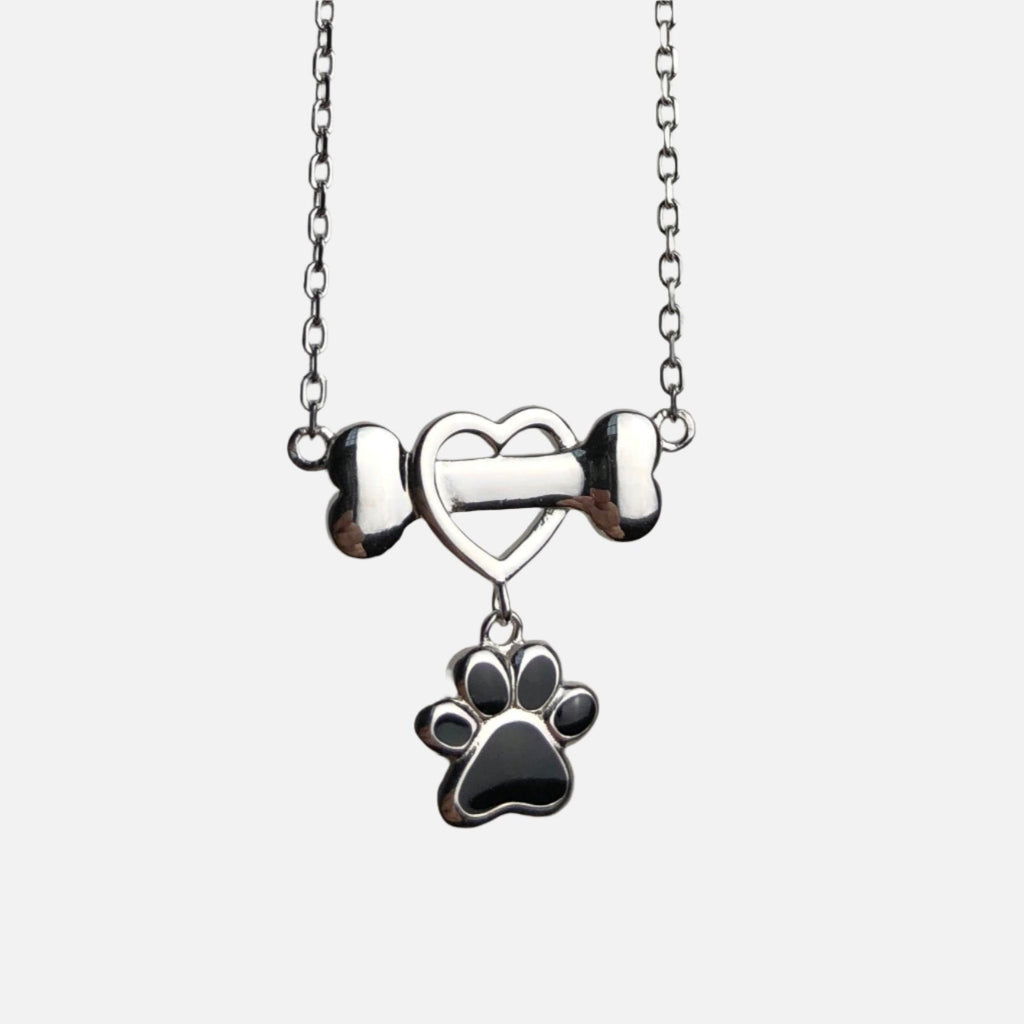 Dainty Dog Paw Necklace In Stainless Steel