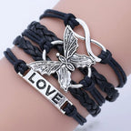 Vintage Love Butterfly Leather Bracelet