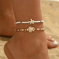 Ocean Dreams Starfish & Turtle Anklet Set