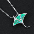 Manta Ray Blue Opal Necklace