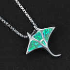 Manta Ray Blue Opal Necklace