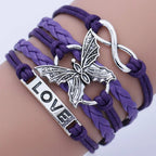 Vintage Love Butterfly Leather Bracelet