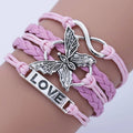 Vintage Love Butterfly Leather Bracelet