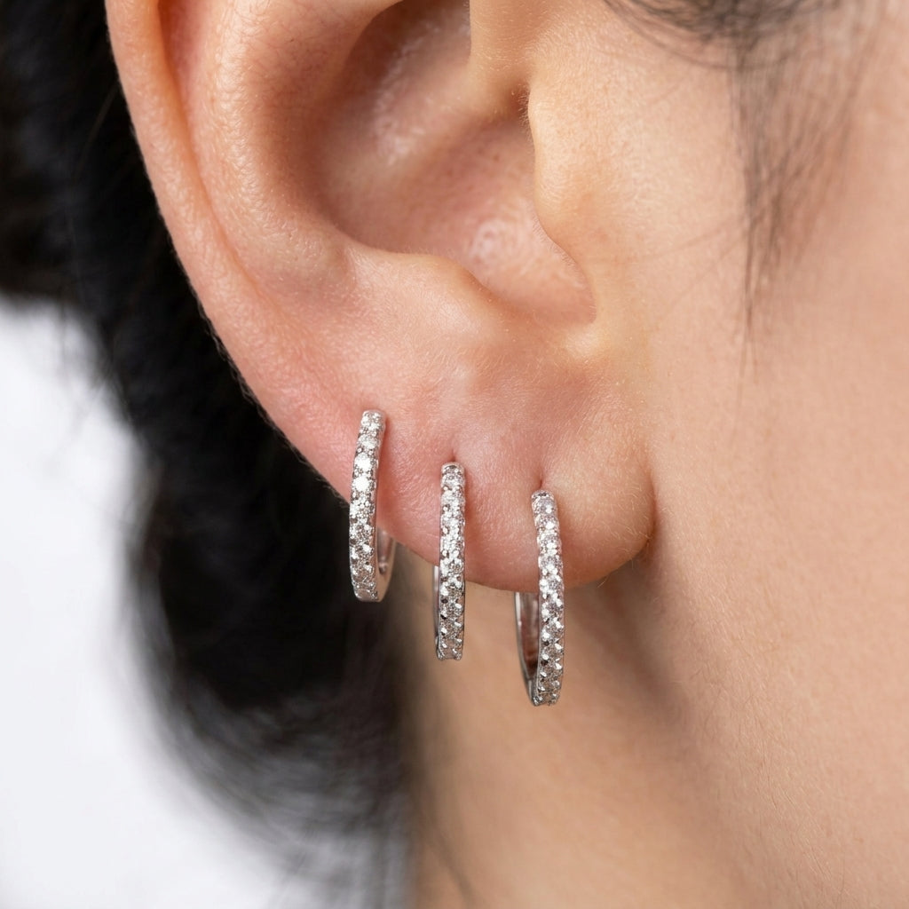 Minimalist CZ Huggie Hoop Earrings
