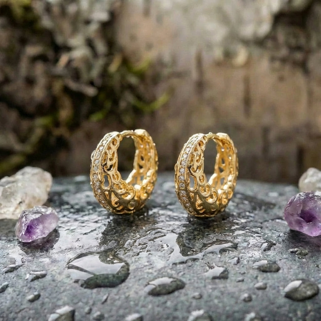 Minimalist Mandala Earrings In Gold