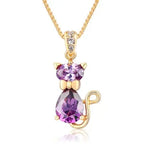 Crystal Cat Pendant Necklace