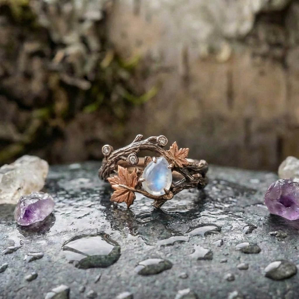 A Nature Moonstone Ring