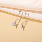 Sterling Silver Aurora Moonstone Threaders