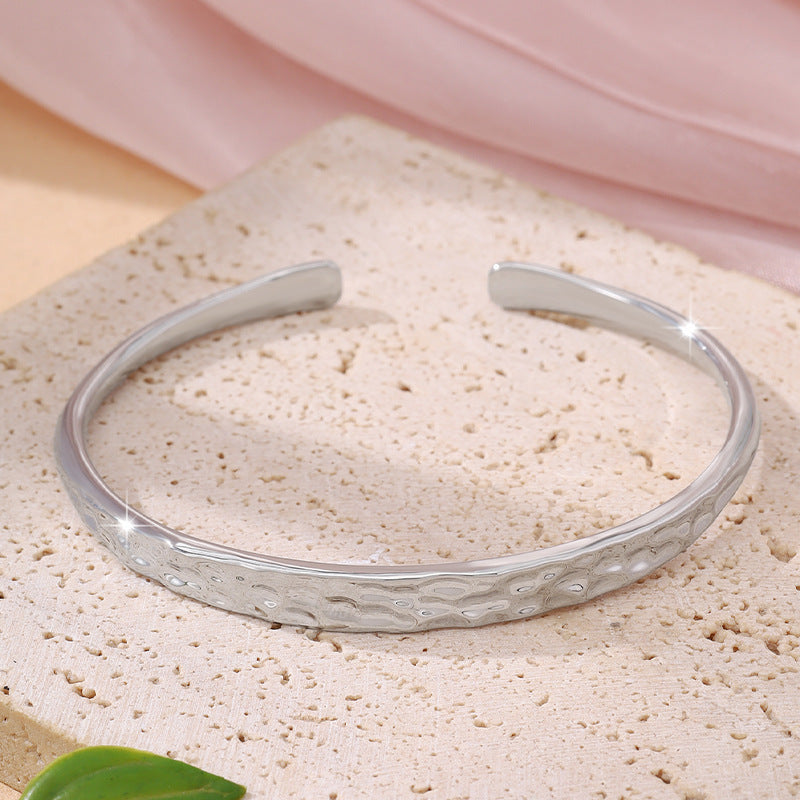 Handmade Hammered Silver Bangle