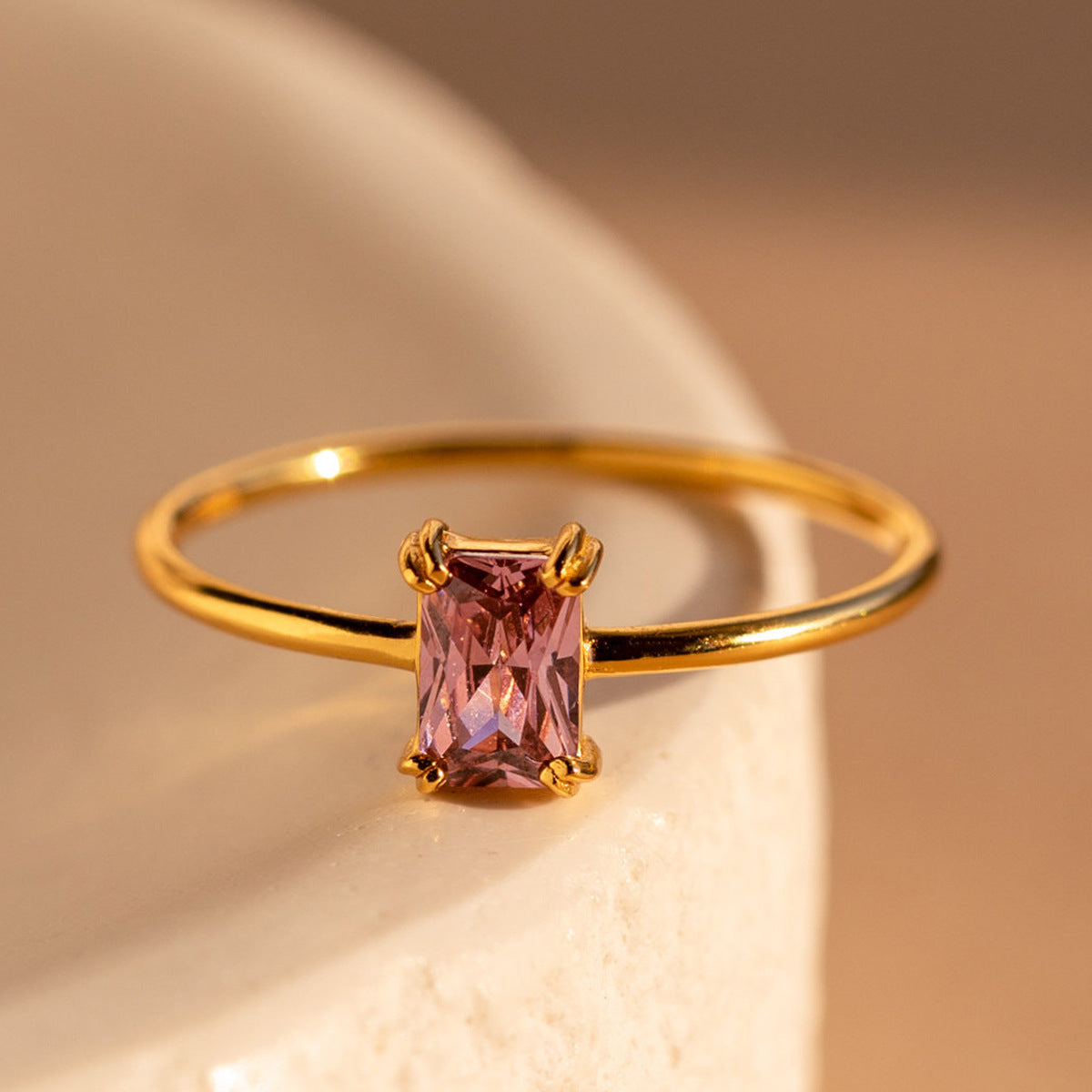 Citrine Emerald Cut Ring