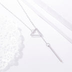 Sterling Silver Circle Bar Lariat Necklace