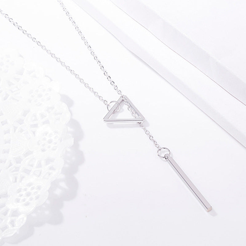 Sterling Silver Circle Bar Lariat Necklace