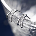 Double Hoop CZ Pave Earrings