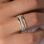 Diamond Twist Ring Gold