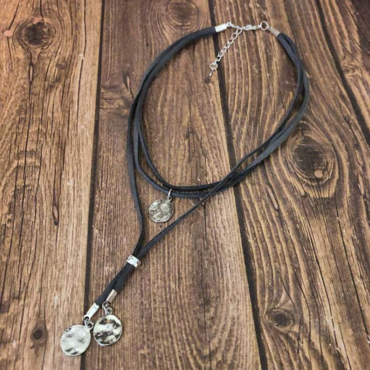 Elegant Silver Eclipse Layered Necklace