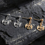 Tiny Dragon Drop Stud Earrings