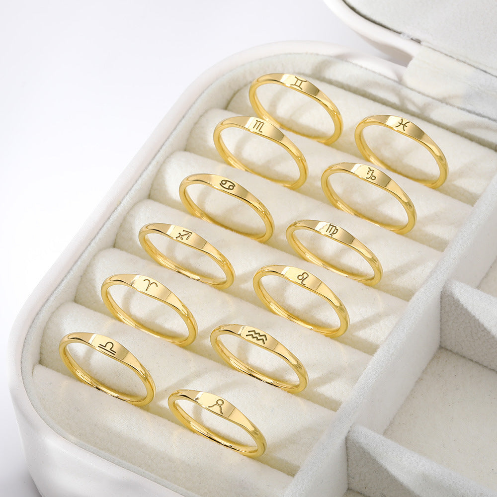 Zodiac Ring Sterling Silver & Gold