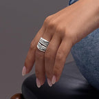 Elegant Silvershade Stack Ring