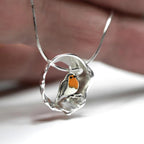 Vintage Artisan Silver Robin Bird Charm Necklace