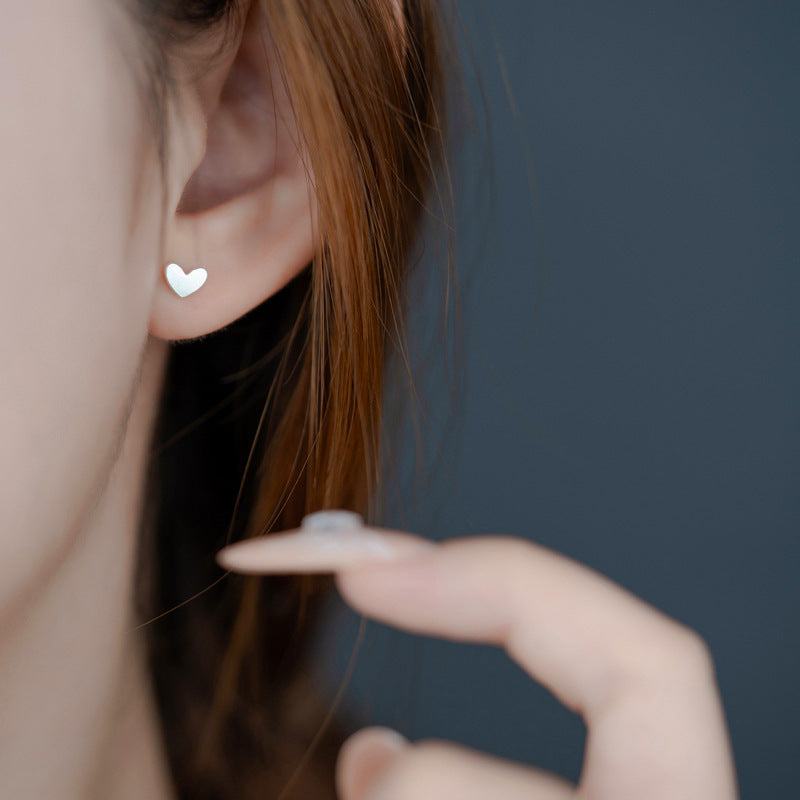 Tiny Heart Stud Earrings in Sterling Silver, Silver, Gold or Rose Gold, Dainty Little Heart Stud, Tiny Heart Stud