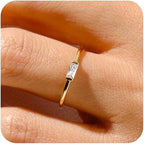 Baguette Birthstone Stackable Ring