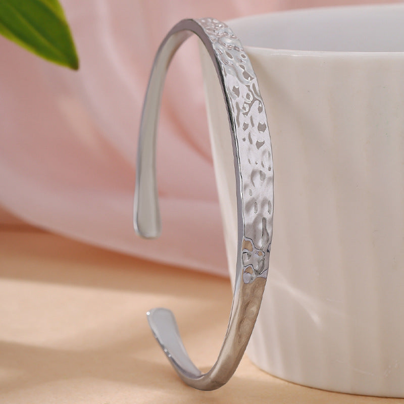 Handmade Hammered Silver Bangle