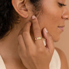 Custom Gemstone Signet Gold Colored Ring
