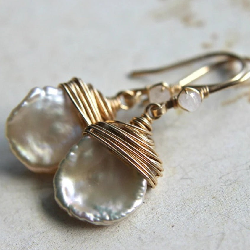 Elegant Irregular Pearl Drop Earrings