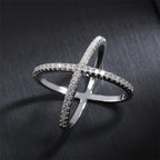 Pave Criss Cross Diamond Ring