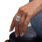 Elegant Silvershade Stack Ring