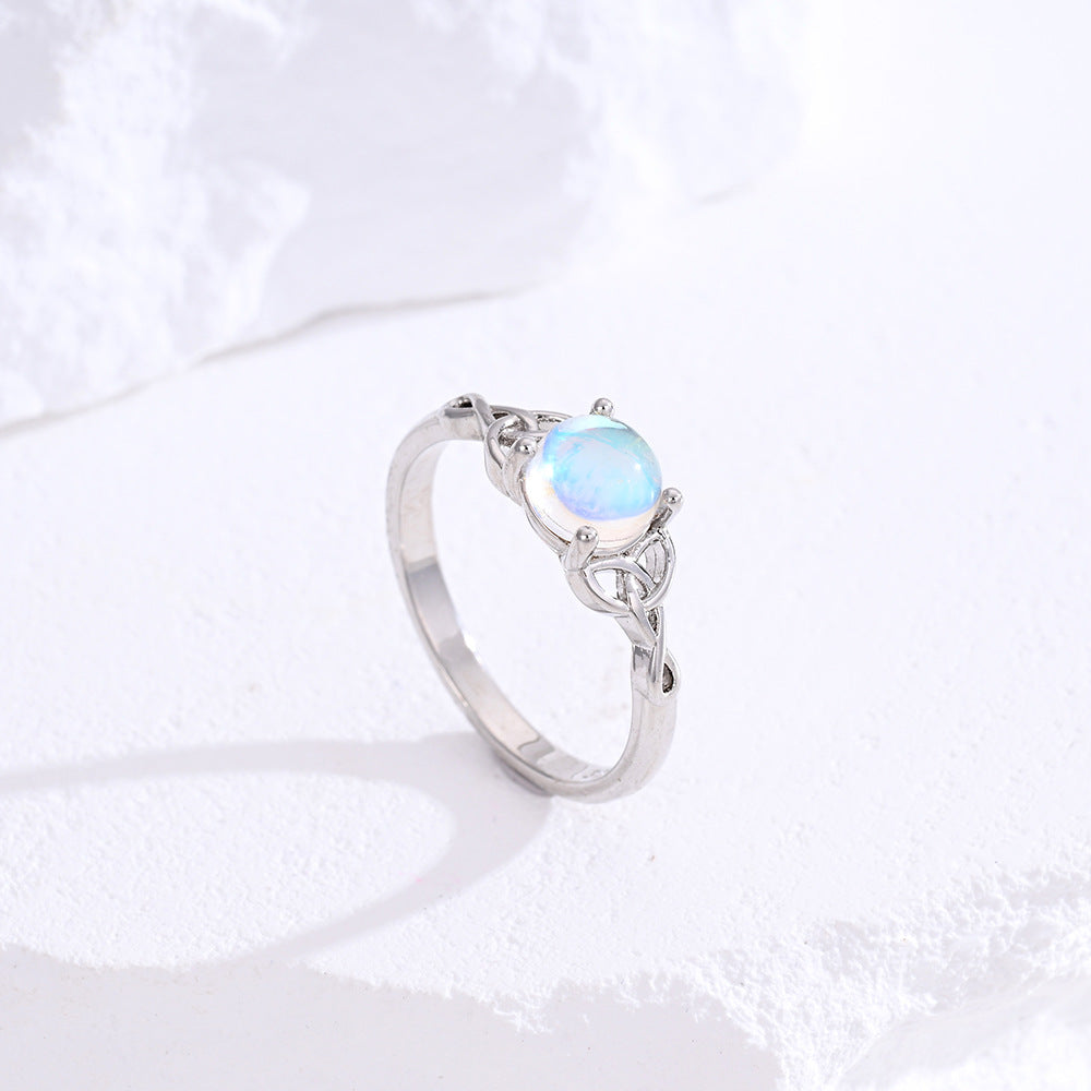 Celtic Knot Moonstone Ring