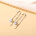 Sterling Silver Aurora Moonstone Threaders