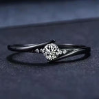 Elegant Black Tension Set Ring