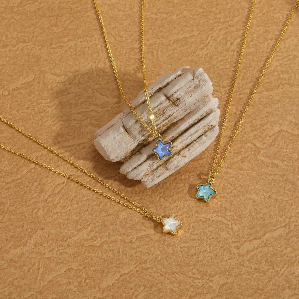 Moonstone Star Pendant Necklace