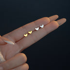 Tiny Heart Stud Earrings in Sterling Silver, Silver, Gold or Rose Gold, Dainty Little Heart Stud, Tiny Heart Stud