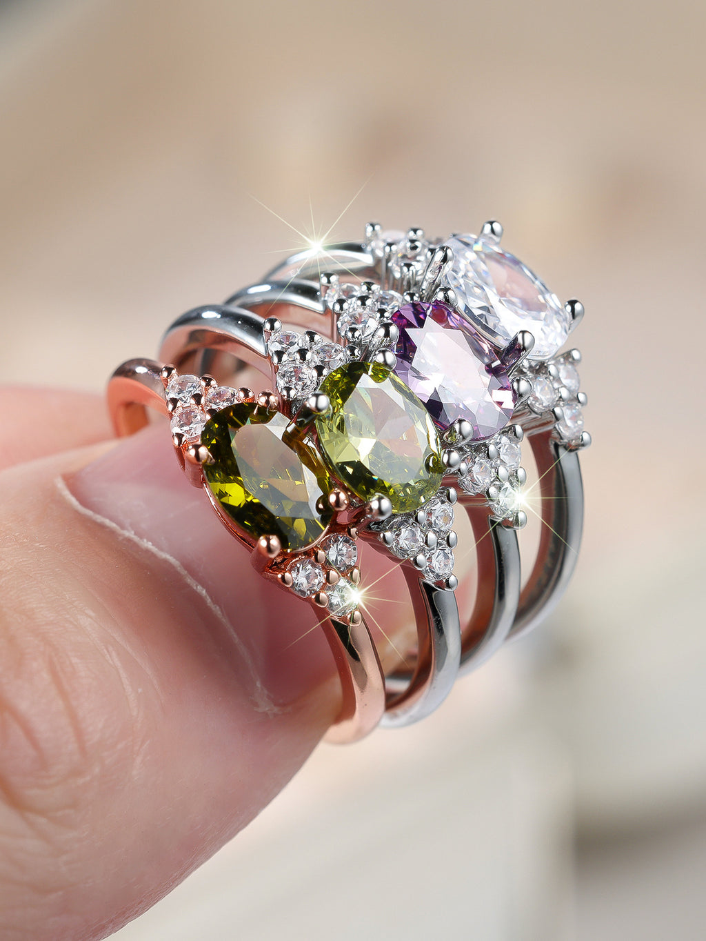 Natural Peridot Sterling Silver Ring