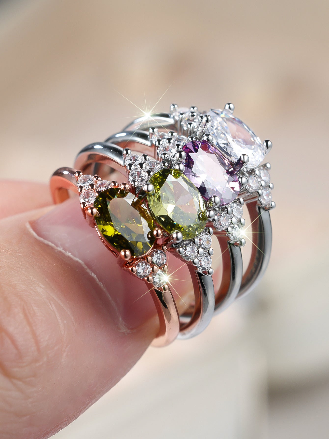 Natural Peridot Sterling Silver Ring